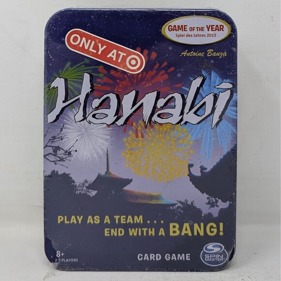Hanabi R&R Card Game 2015 In Tin Travel Case Game Of The Year Antoine Bauza New - Picture 1 of 4